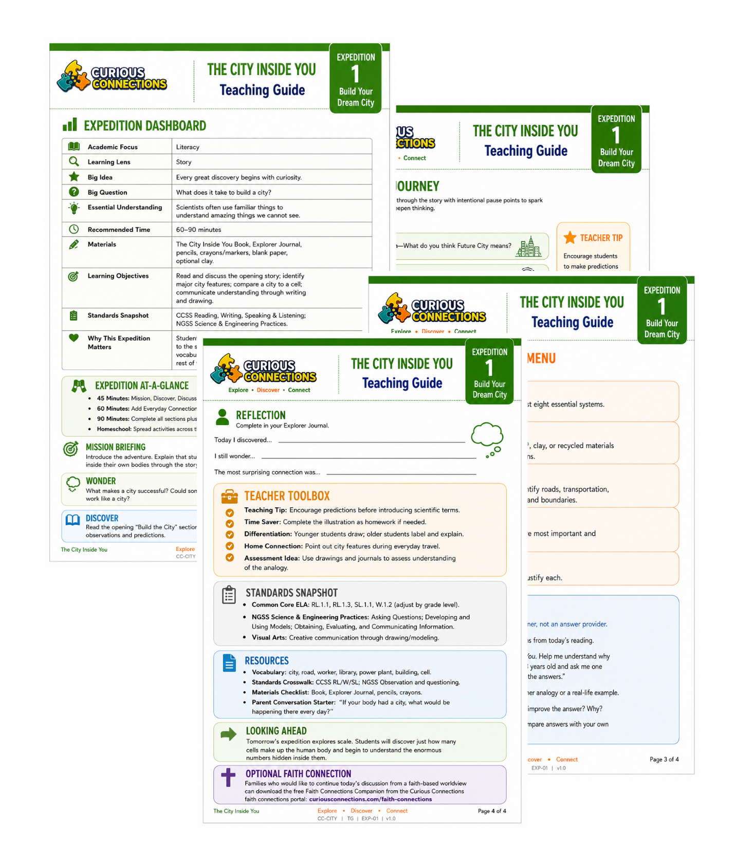 Curious Connections sample curriculum page